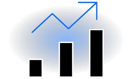 Upward trending chart icon