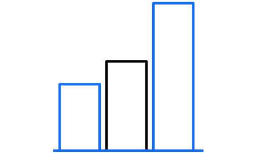Business intelligence real-time transaction data bar graph icon