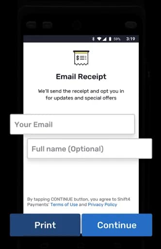 Receipt and newsletter enrollment