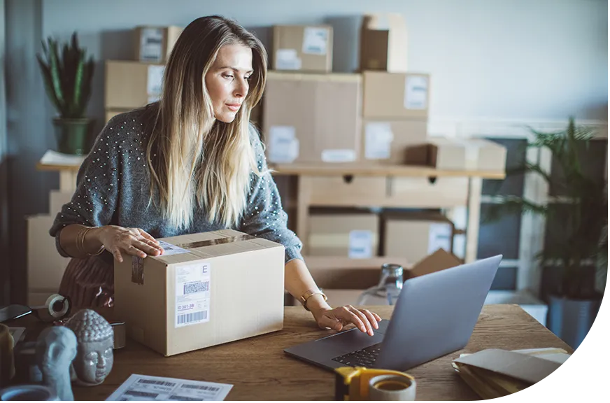 Woman using laptop