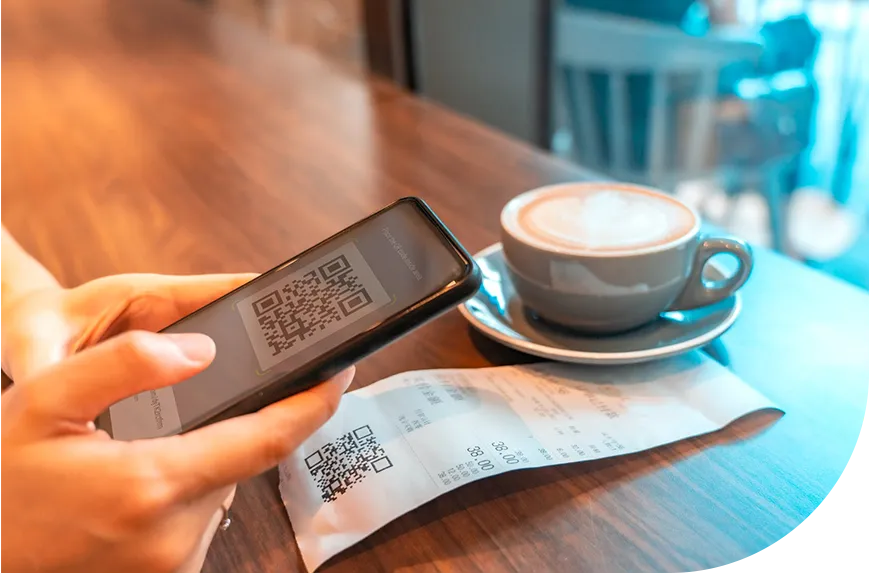 Paying build with QR code on receipt